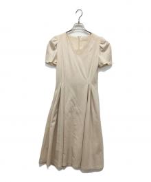 CELFORD（セルフォード）の古着「ボリューム袖Aラインカットワンピース」｜ベージュ