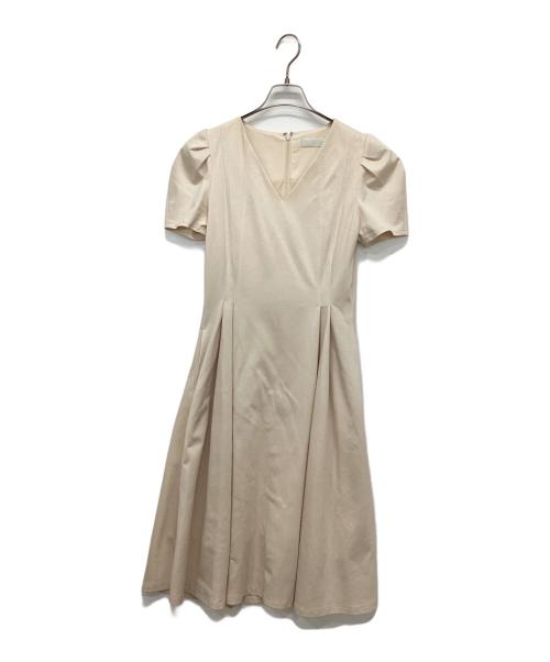 CELFORD（セルフォード）CELFORD (セルフォード) ボリューム袖Aラインカットワンピース ベージュ サイズ:36の古着・服飾アイテム