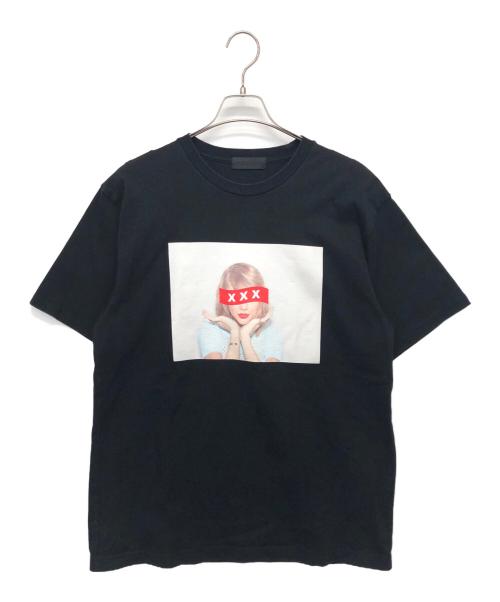 GOD SELECTION XXX（ゴッドセレクショントリプルエックス）GOD SELECTION XXX (ゴッドセレクショントリプルエックス) プリントTシャツ ブラック サイズ:Lの古着・服飾アイテム