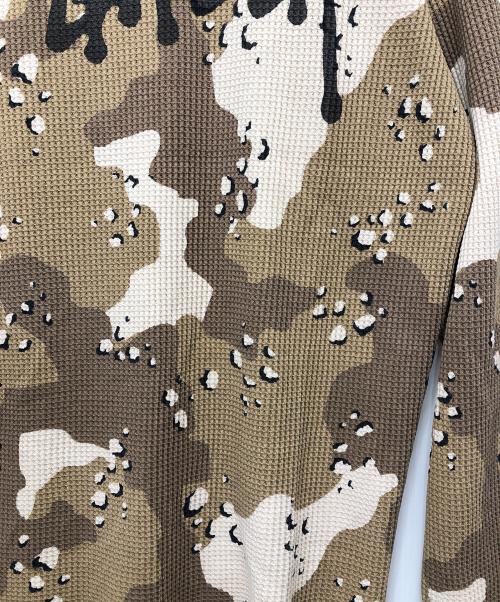 stussy（ステューシー）stussy (ステューシー) Raglan Thermal Long Sleeve Crew Desert Camo ベージュ サイズ:XLの古着・服飾アイテム