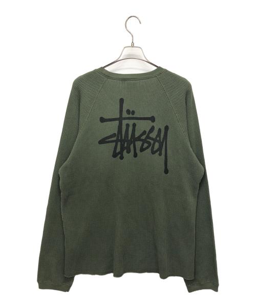 stussy（ステューシー）stussy (ステューシー) RAGLAN THERMAL LS CREW カーキ サイズ:XLの古着・服飾アイテム