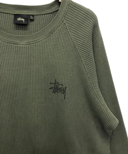 stussy（ステューシー）stussy (ステューシー) RAGLAN THERMAL LS CREW カーキ サイズ:XLの古着・服飾アイテム