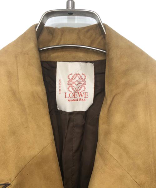 LOEWE（ロエベ）LOEWE (ロエベ) 胸アナグラムレザーテーラードジャケット ベージュ サイズ:42の古着・服飾アイテム