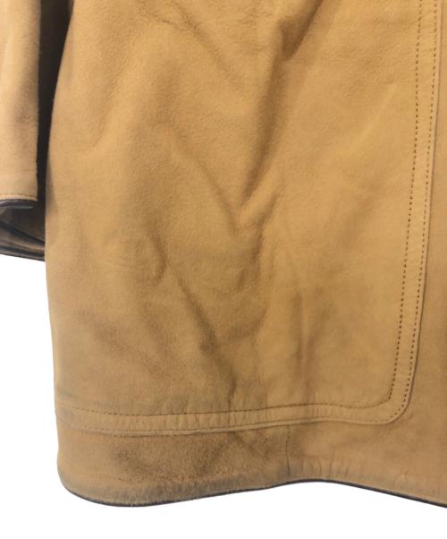 LOEWE（ロエベ）LOEWE (ロエベ) 胸アナグラムレザーテーラードジャケット ベージュ サイズ:42の古着・服飾アイテム