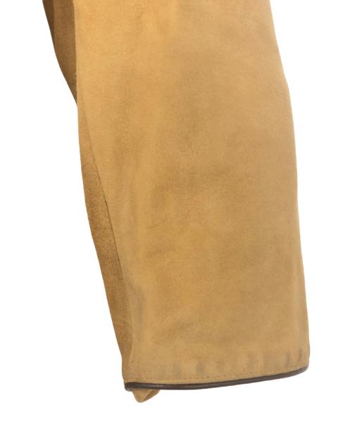 LOEWE（ロエベ）LOEWE (ロエベ) 胸アナグラムレザーテーラードジャケット ベージュ サイズ:42の古着・服飾アイテム