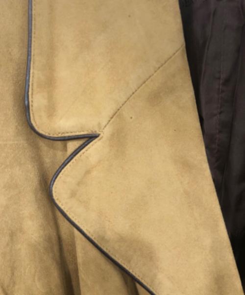 LOEWE（ロエベ）LOEWE (ロエベ) 胸アナグラムレザーテーラードジャケット ベージュ サイズ:42の古着・服飾アイテム