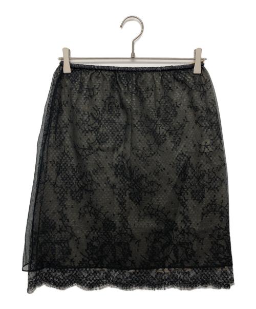 GUCCI（グッチ）GUCCI (グッチ) ジャガードチュールスカート ブラック サイズ:38 未使用品の古着・服飾アイテム