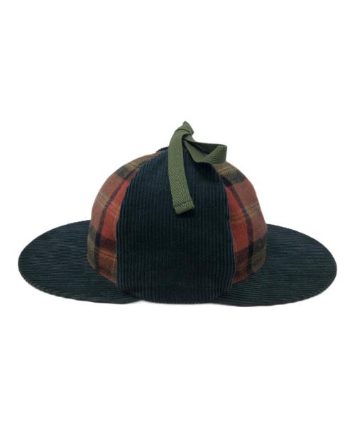 Vivienne Westwood（ヴィヴィアンウエストウッド）Vivienne Westwood (ヴィヴィアンウエストウッド) タータンチェックコーデュロイディアストーカー/キャップ ネイビー サイズ:S～Mの古着・服飾アイテム