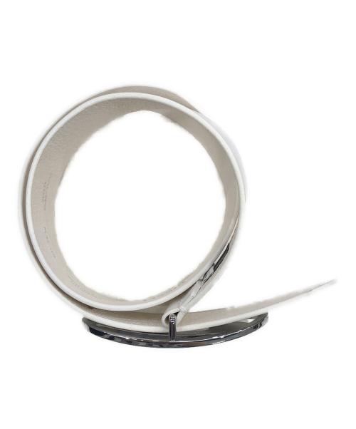 DIESEL（ディーゼル）DIESEL (ディーゼル) ビジュークリスタルレザーベルト ホワイト サイズ:75/30の古着・服飾アイテム