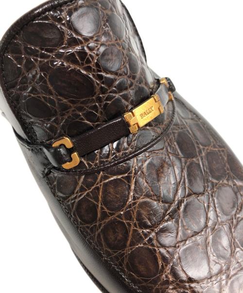 BALLY（バリー）BALLY (バリー) クロコダイルローファー ブラウン サイズ:8の古着・服飾アイテム