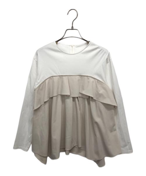 23区（ニジュウサンク）23区 (ニジュウサンク) ライトクロスビスチェコンビ ジャージー カットソー ベージュ サイズ:38の古着・服飾アイテム