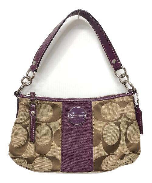 COACH（コーチ）COACH (コーチ) シグネチャーワンショルダーバッグ ベージュの古着・服飾アイテム