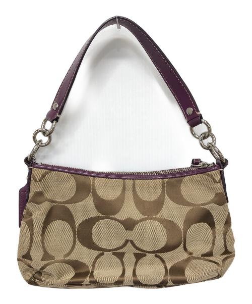 COACH（コーチ）COACH (コーチ) シグネチャーワンショルダーバッグ ベージュの古着・服飾アイテム