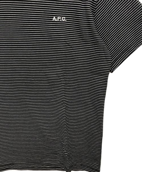 A.P.C.（アーペーセー）A.P.C. (アーペーセー) 胸ロゴボーダーTシャツ ブラック サイズ:Sの古着・服飾アイテム