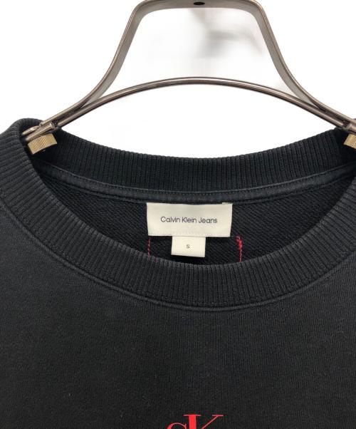 Calvin Klein Jeans（カルバンクラインジーンズ）Calvin Klein Jeans (カルバンクラインジーンズ) モノグラムスウェットシャツ ブラック サイズ:Sの古着・服飾アイテム