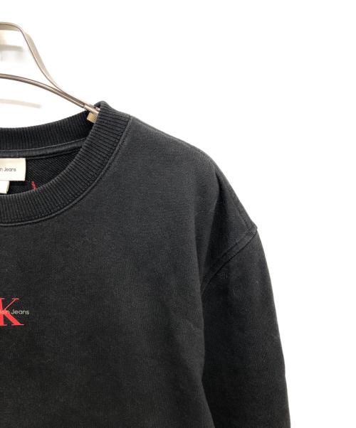 Calvin Klein Jeans（カルバンクラインジーンズ）Calvin Klein Jeans (カルバンクラインジーンズ) モノグラムスウェットシャツ ブラック サイズ:Sの古着・服飾アイテム