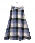 BLUE LABEL CRESTBRIDGEブルーレーベルクレストブリッジ）の古着「ロングチェックスカート」｜ブルー