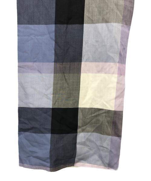 BLUE LABEL CRESTBRIDGE（ブルーレーベルクレストブリッジ）BLUE LABEL CRESTBRIDGE (ブルーレーベルクレストブリッジ) 袖フリルノースリーブチェックブラウス ブルー サイズ:38 未使用品の古着・服飾アイテム