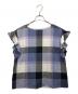 BLUE LABEL CRESTBRIDGE（ブルーレーベルクレストブリッジ）の古着「袖フリルノースリーブチェックブラウス」｜ブルー