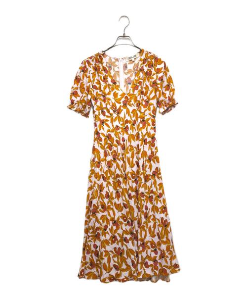 DIANE VON FURSTENBERG（ダイアンフォンファステンバーグ）DIANE VON FURSTENBERG (ダイアンフォンファステンバーグ) ボタニカルワンピース オレンジ サイズ:Sの古着・服飾アイテム