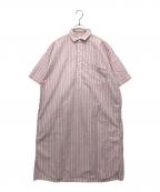 DANTONダントン）の古着「ストライプシャツワンピース」｜グレー