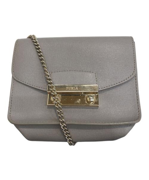 FURLA（フルラ）FURLA (フルラ) メトロポリス チェーンショルダーバッグ ベージュの古着・服飾アイテム