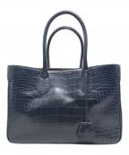 A.D.M.J.エーディーエムジェイ）の古着「型押しハンドバッグ」｜ネイビー