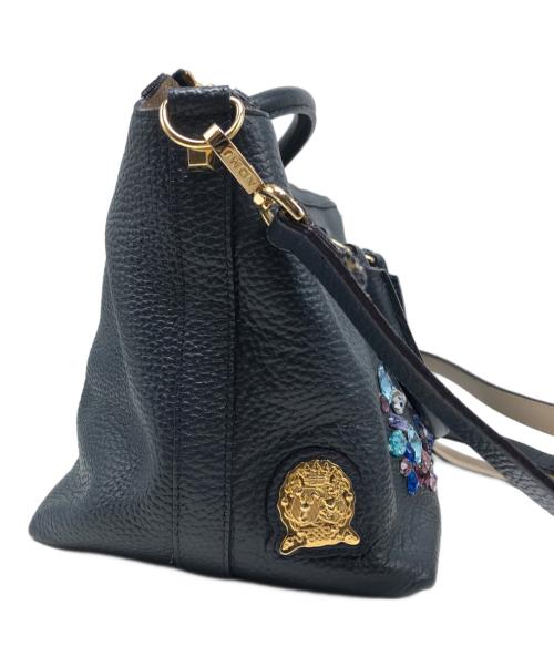 A.D.M.J.（エーディーエムジェイ）A.D.M.J. (エーディーエムジェイ) 2WAYビジュー装飾ショルダーバッグ ネイビーの古着・服飾アイテム