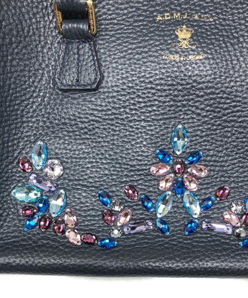 A.D.M.J.（エーディーエムジェイ）A.D.M.J. (エーディーエムジェイ) 2WAYビジュー装飾ショルダーバッグ ネイビーの古着・服飾アイテム