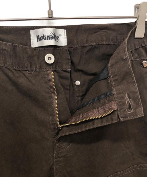 HOTnate（ホーネット）HOTnate (ホーネット) クロスパッチダブルニーペインターパンツ ブラウン サイズ:34の古着・服飾アイテム