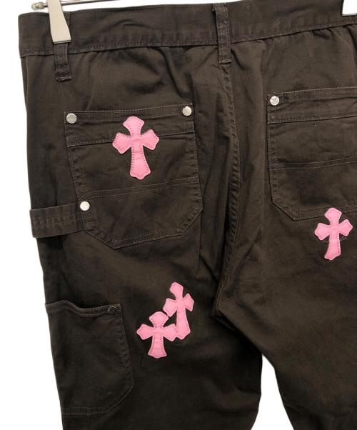 HOTnate（ホーネット）HOTnate (ホーネット) クロスパッチダブルニーペインターパンツ ブラウン サイズ:34の古着・服飾アイテム