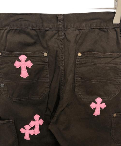 HOTnate（ホーネット）HOTnate (ホーネット) クロスパッチダブルニーペインターパンツ ブラウン サイズ:34の古着・服飾アイテム