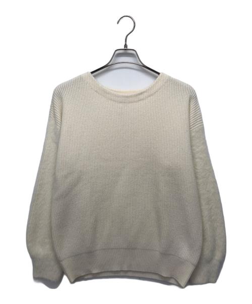 LOUNIE（ルーニー）LOUNIE (ルーニー) フェザー切替ニットプルオーバー アイボリー サイズ:Fの古着・服飾アイテム