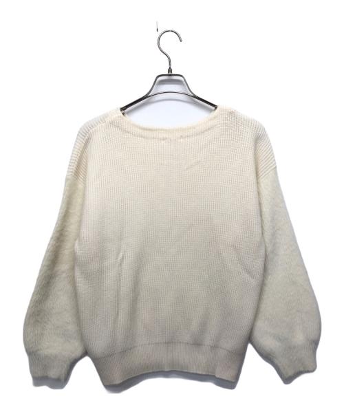 LOUNIE（ルーニー）LOUNIE (ルーニー) フェザー切替ニットプルオーバー アイボリー サイズ:Fの古着・服飾アイテム