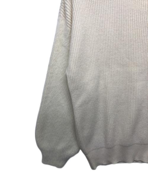 LOUNIE（ルーニー）LOUNIE (ルーニー) フェザー切替ニットプルオーバー アイボリー サイズ:Fの古着・服飾アイテム