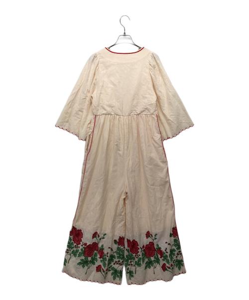 freada（フリーダ）freada (フリーダ) インドスカラップ刺繍サロペット アイボリー サイズ:Ｆの古着・服飾アイテム