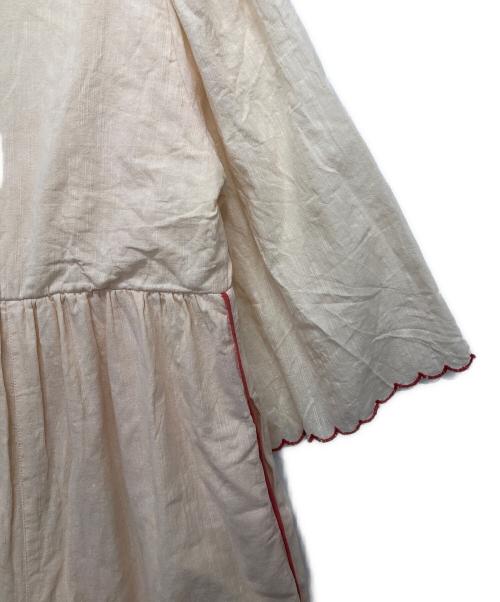 freada（フリーダ）freada (フリーダ) インドスカラップ刺繍サロペット アイボリー サイズ:Ｆの古着・服飾アイテム