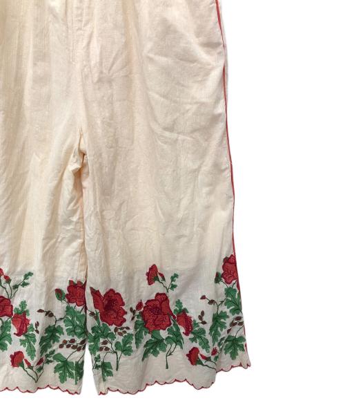 freada（フリーダ）freada (フリーダ) インドスカラップ刺繍サロペット アイボリー サイズ:Ｆの古着・服飾アイテム