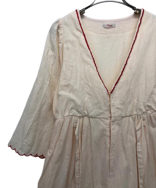 freada（フリーダ）freada (フリーダ) インドスカラップ刺繍サロペット アイボリー サイズ:Ｆの古着・服飾アイテム