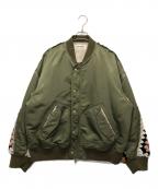 DISCOVEREDディスカバード）の古着「CROCHET SLEEEVE MA-1」｜カーキ