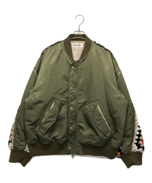 DISCOVERED（ディスカバード）DISCOVERED (ディスカバード) CROCHET SLEEEVE MA-1 カーキ サイズ:3の古着・服飾アイテム