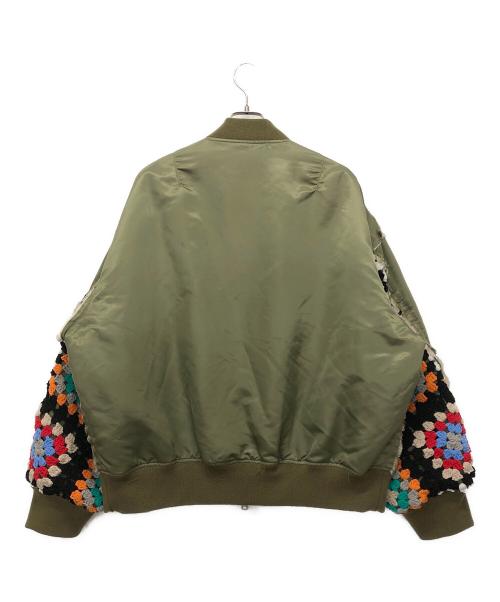 DISCOVERED（ディスカバード）DISCOVERED (ディスカバード) CROCHET SLEEEVE MA-1 カーキ サイズ:3の古着・服飾アイテム