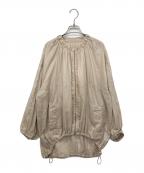 Nobleノーブル）の古着「リネンライクシアーギャザーブルゾン」｜ベージュ
