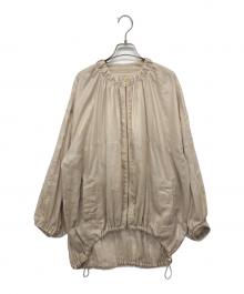 Noble（ノーブル）の古着「リネンライクシアーギャザーブルゾン」｜ベージュ