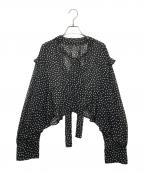 Nobleノーブル）の古着「2WAYダブルドットシフォンブラウス」｜ブラック