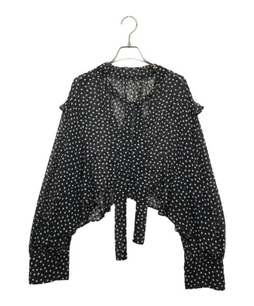 Noble（ノーブル）Noble (ノーブル) 2WAYダブルドットシフォンブラウス ブラック サイズ:Fの古着・服飾アイテム
