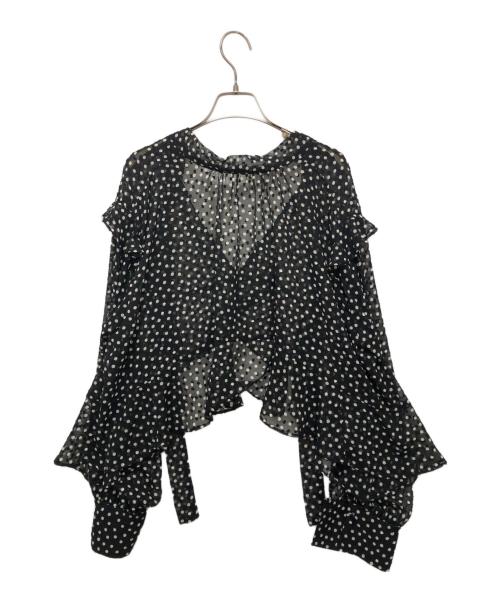 Noble（ノーブル）Noble (ノーブル) 2WAYダブルドットシフォンブラウス ブラック サイズ:Fの古着・服飾アイテム