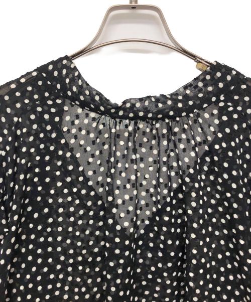 Noble（ノーブル）Noble (ノーブル) 2WAYダブルドットシフォンブラウス ブラック サイズ:Fの古着・服飾アイテム