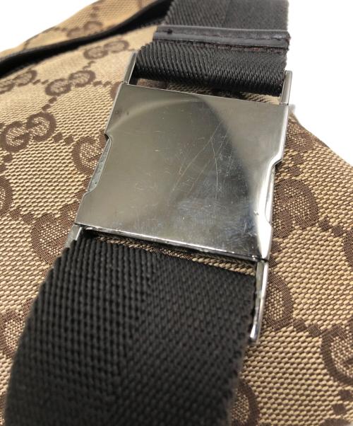 GUCCI（グッチ）GUCCI (グッチ) GG柄レザー切替ウエストバッグ ベージュの古着・服飾アイテム