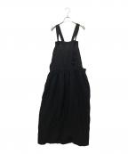 ICHI Antiquitesイチアンティークス）の古着「リネンエプロンワンピース」｜ブラック